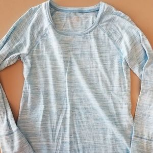 Girls Blue & White Long Sleeved Justice Top